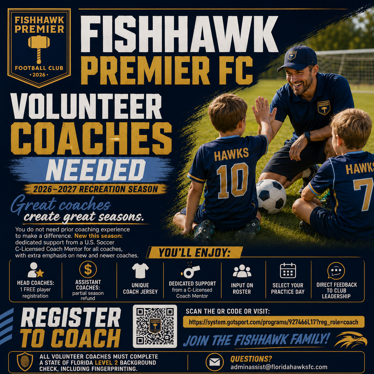 Florida Hawks Recreation Coach announcement